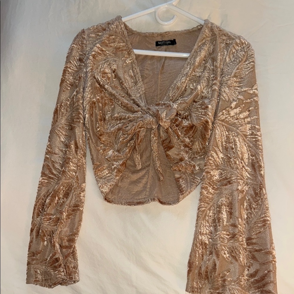 Nasty Gal Velvet Tie Top